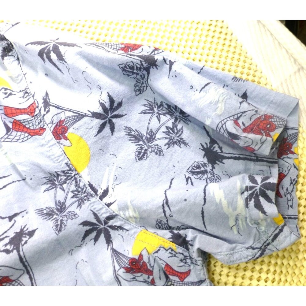 Marvel Mens XL Spider-Man Hawaiian Shirt Tropical Palm & Spider-Man Hammock Prin - Picture 8 of 12